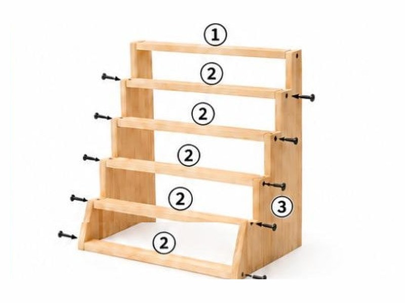 Step 2: slide in the tier crossbars and tighten the screws